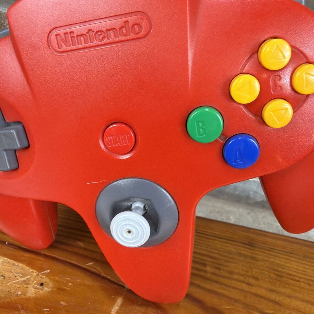 Nintendo 64 OEM Controller (Red) Cleaned | Tested With Memory/Controller Pack - Picture 4 of 16